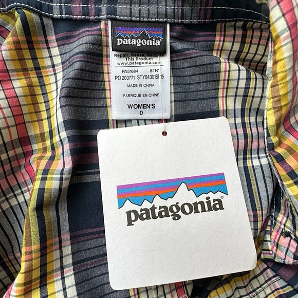NWT | PATAGONIA WOMEN’S PLAID OVERCAST SHIRT LONG SLEEVE BUTTON FRONT| SIZE: 0 - Picture 9 of 10